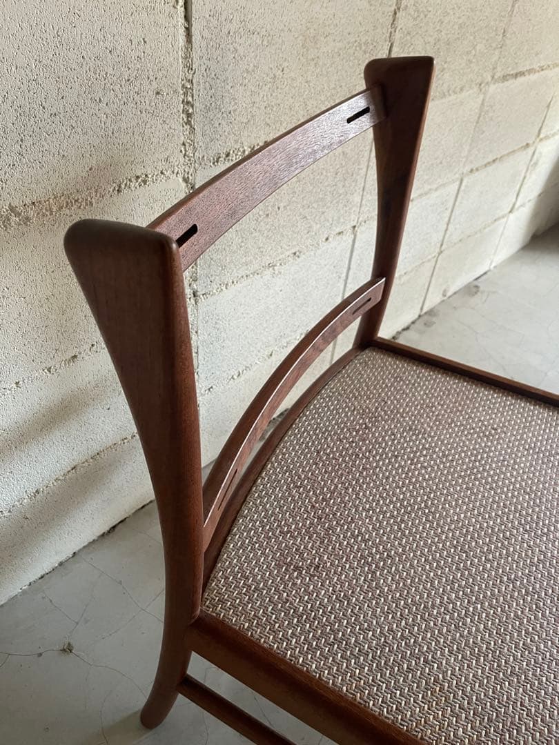 日田工芸　アームレスチェア　ダイニングチェア　ジャパンビンテージ　チーク無垢材