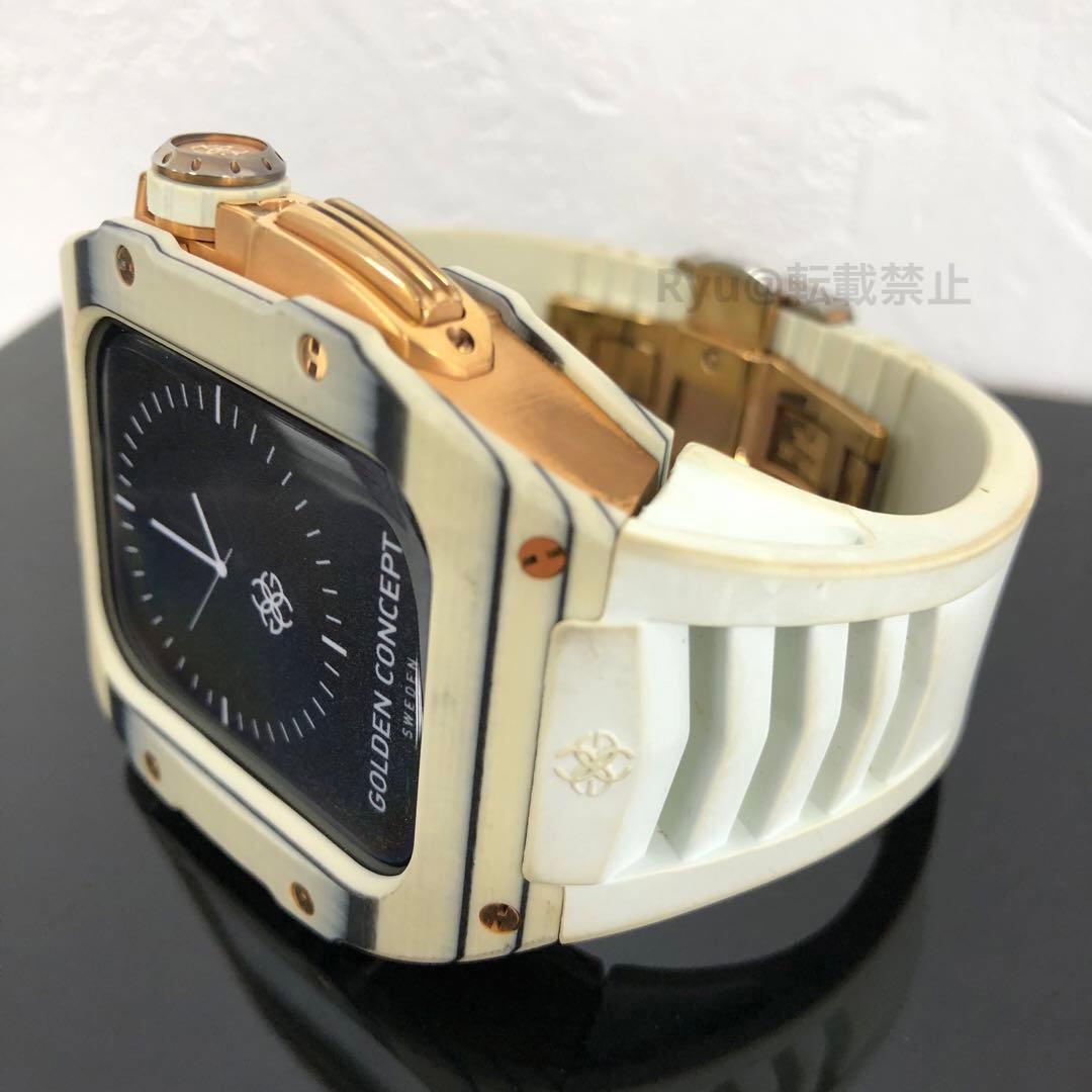 ゴールデンコンセプト アップルウォッチカバー RSC45 白 ローズゴールド
