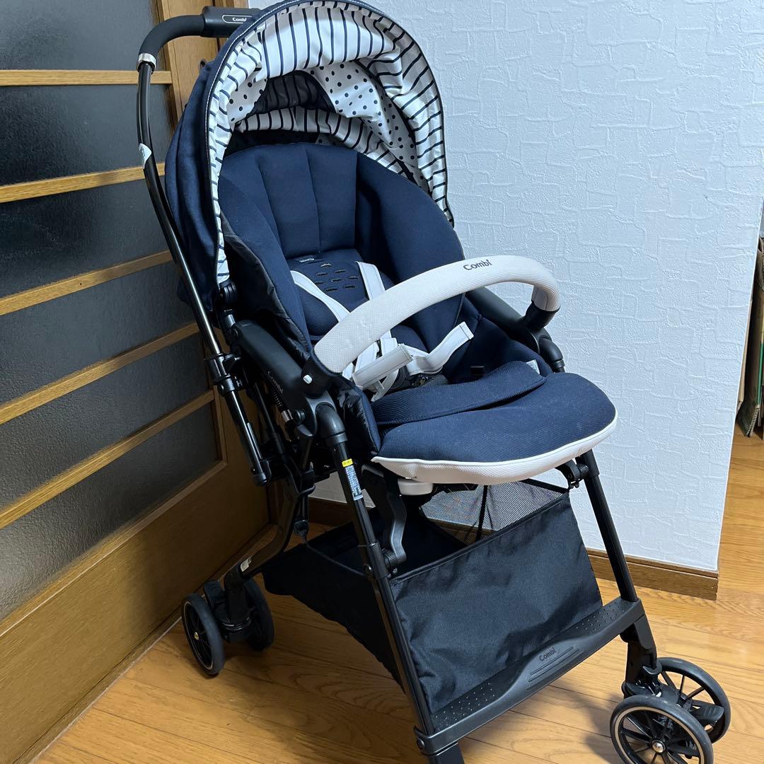 Combi ベビーカー ネイビー ストライプ