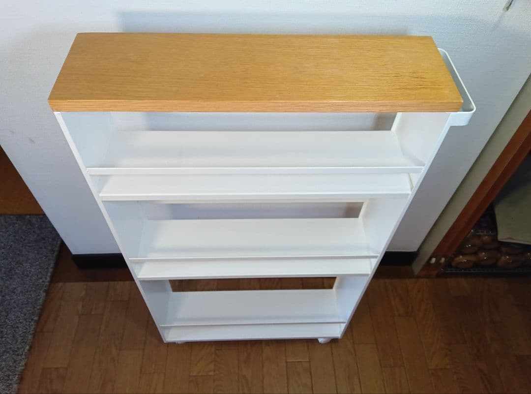 山崎実業 tower ハンドル付 スリムワゴン 3段 キャスターラクラク出入れ