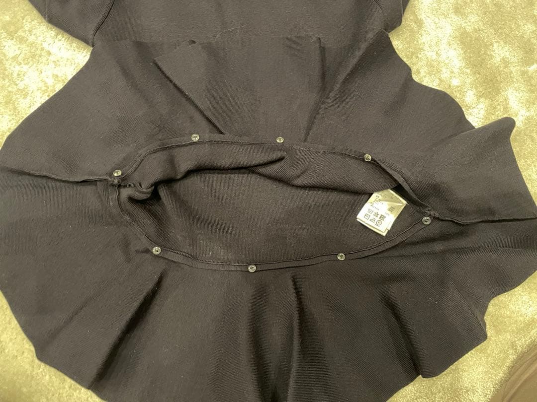 JENNEネイビー ペプラムデザイン 長袖ニット