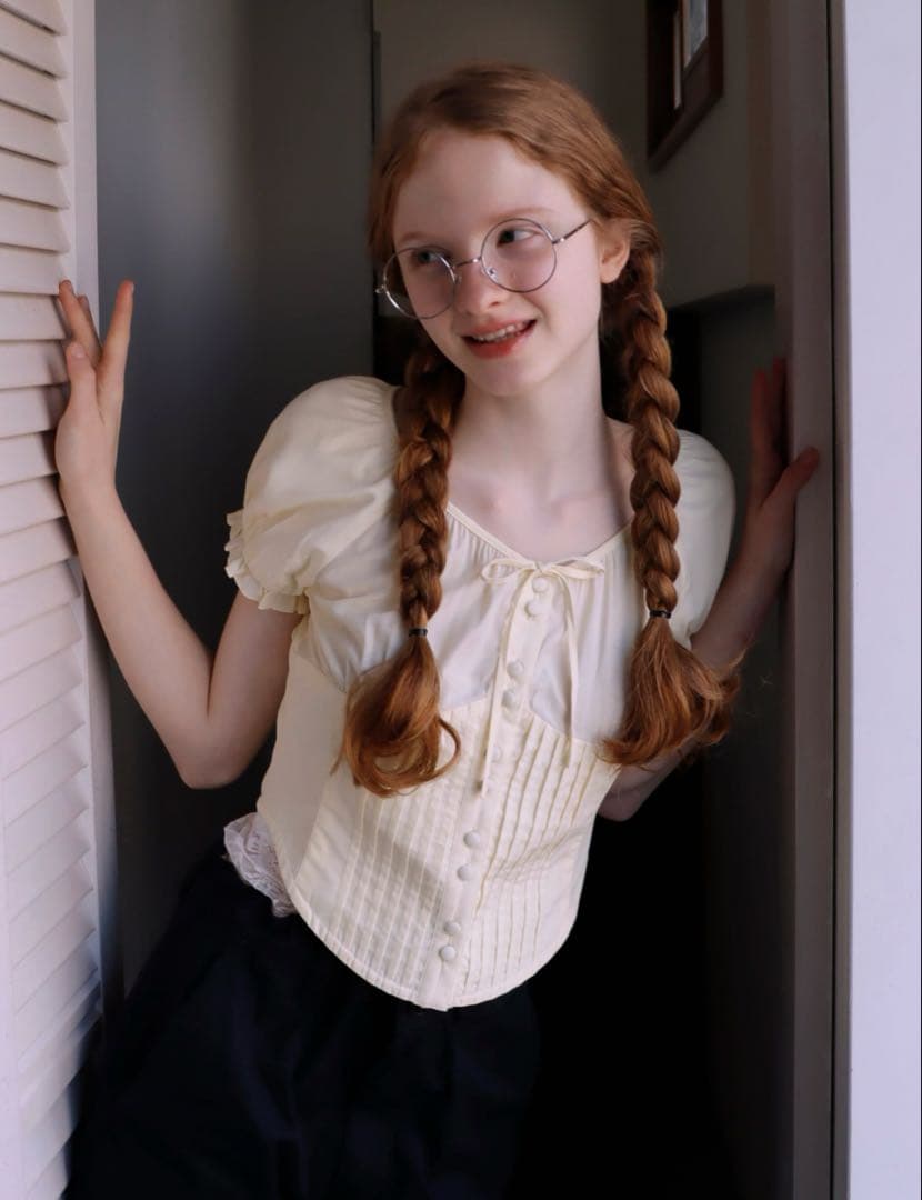 トップス mieyamieya CORSET-LIKE PUFF BL -YELLOW-