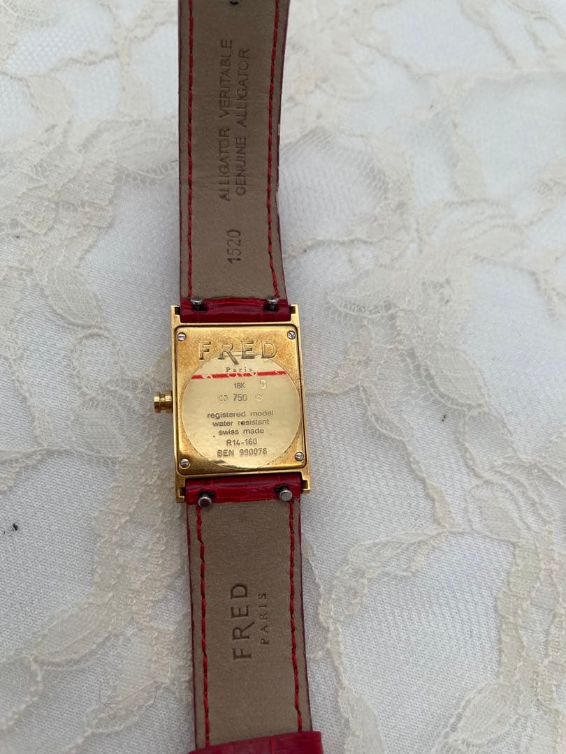 FRED 時計18K 赤ベルト