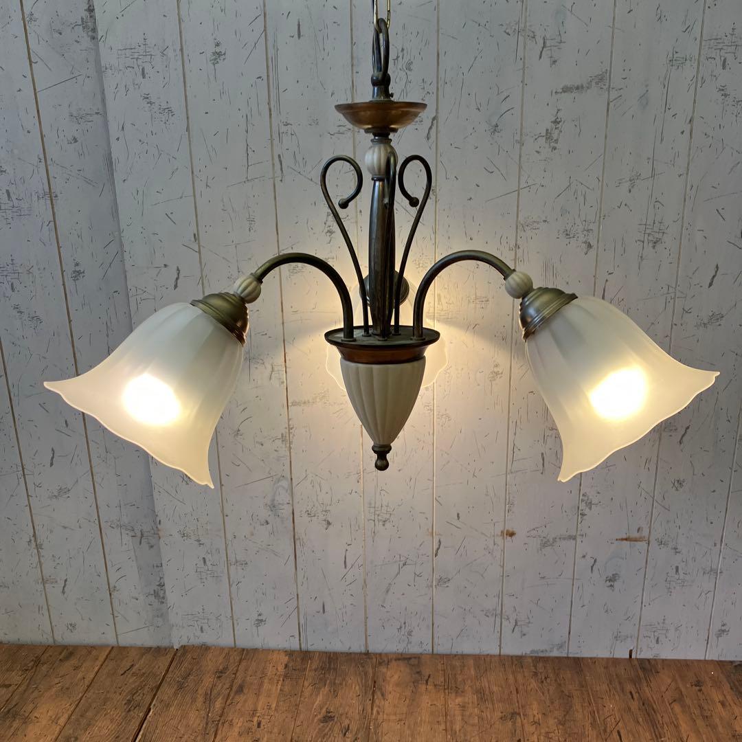アンティーク コイズミ 白熱灯器具 シャンデリア 天井照明 3灯 96年製 照明