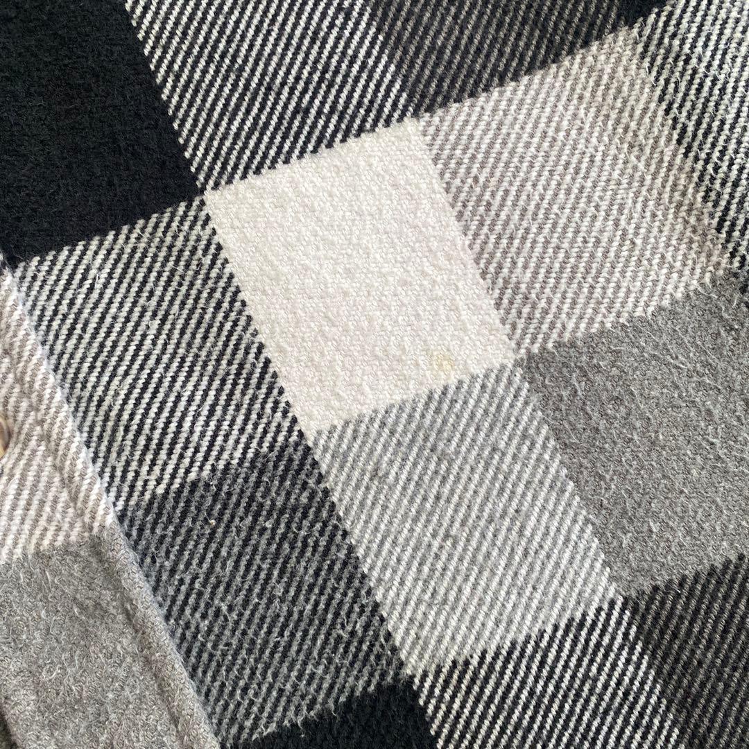 スペシャル好配色 90s FIVE BROTHER ネルシャツ 黒×白 XL