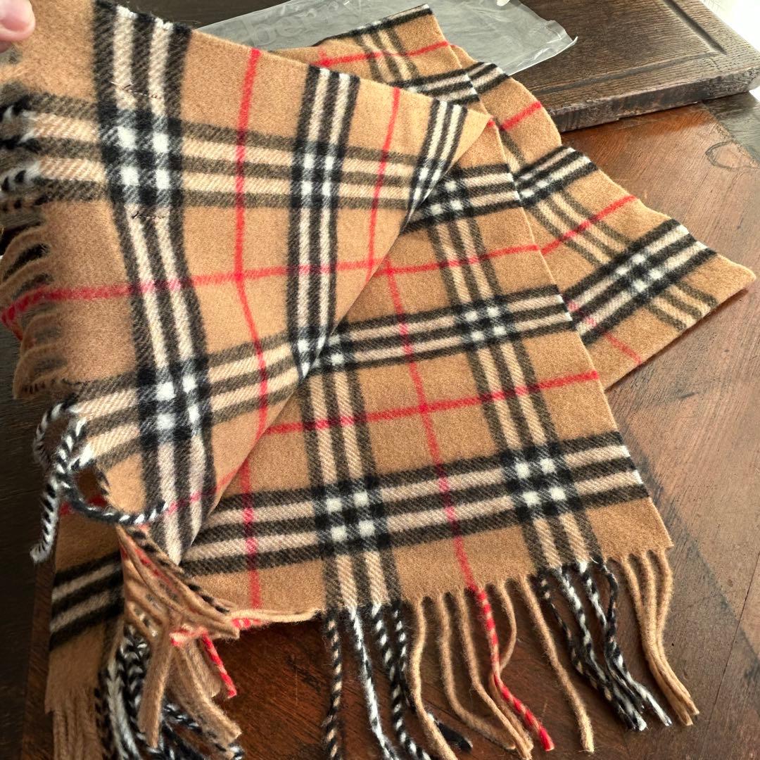 Burberrys ラムウール100%ノバチェックマフラー　キャメル　未使用！