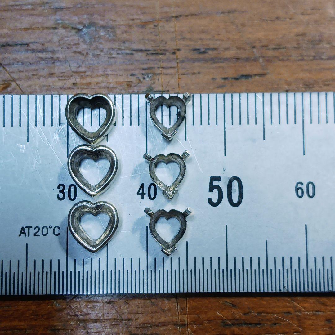 シルバー925 ハートシェイプ シャトン 空枠 石座 パーツ