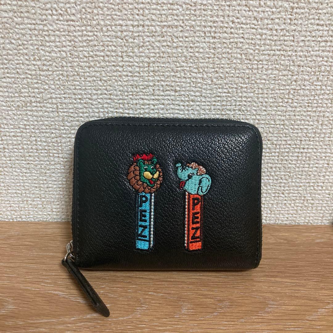 「PEZ×perche×ear」コラボジャバラ折り財布　黒　ペッツ