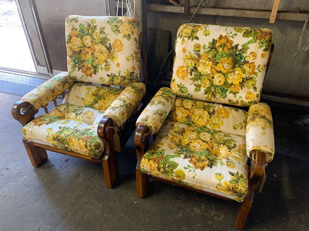 ✅オールド カリモク 一人がけソファ　2脚セット✅送料設置無料