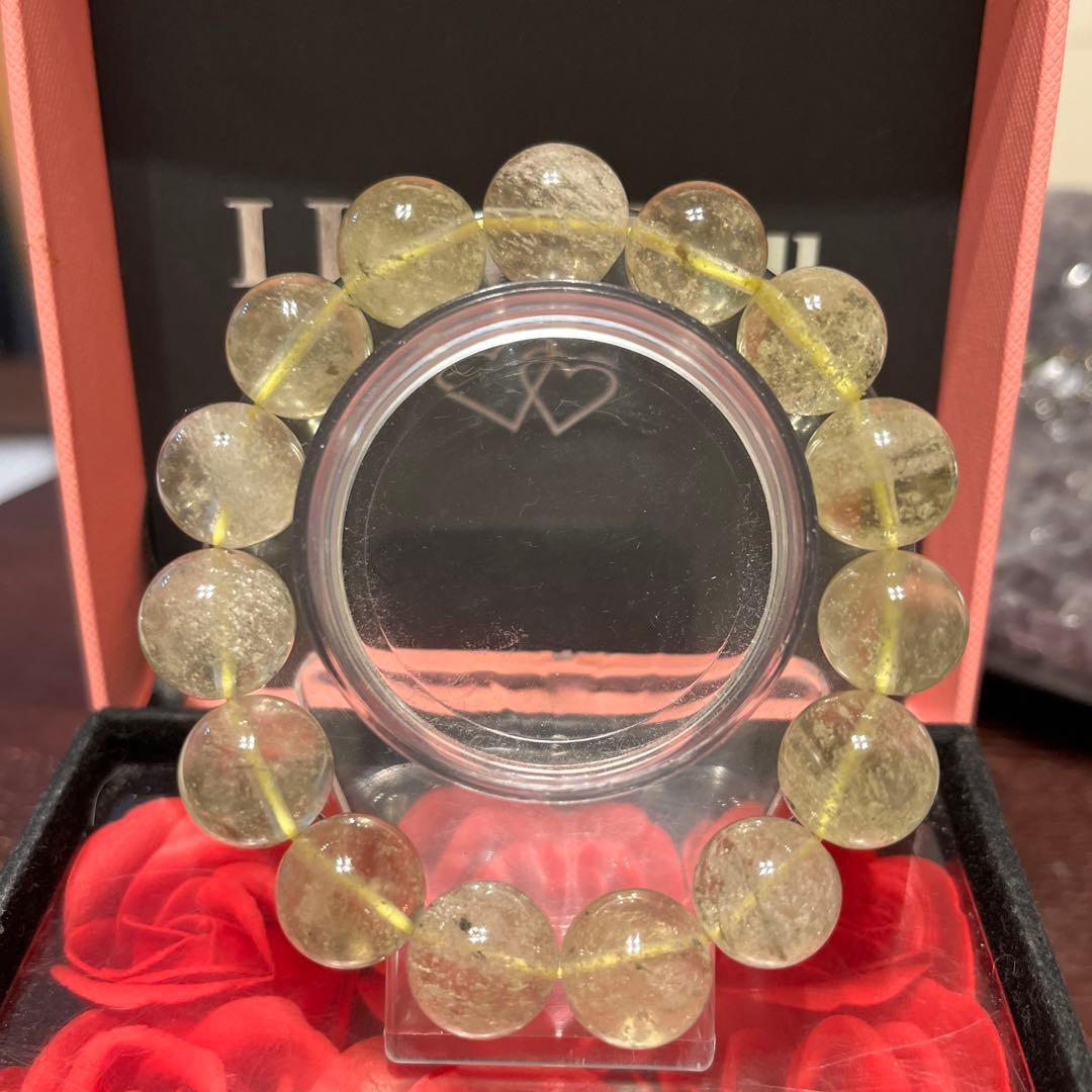 天然石ブレスレット　大玉　リビアングラス　お買い得