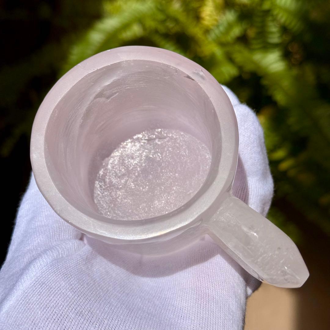 ローズクォーツ　マグカップ　手彫り　ブラジル産　天然石