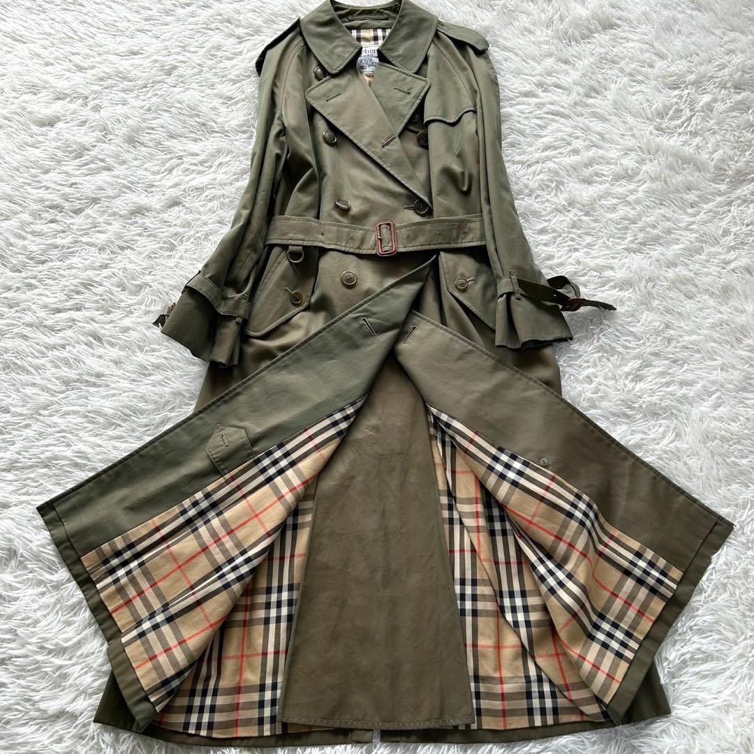 【専用品】バーバリー　トレンチコート　ベルト完備　玉虫　ロング丈　L相当