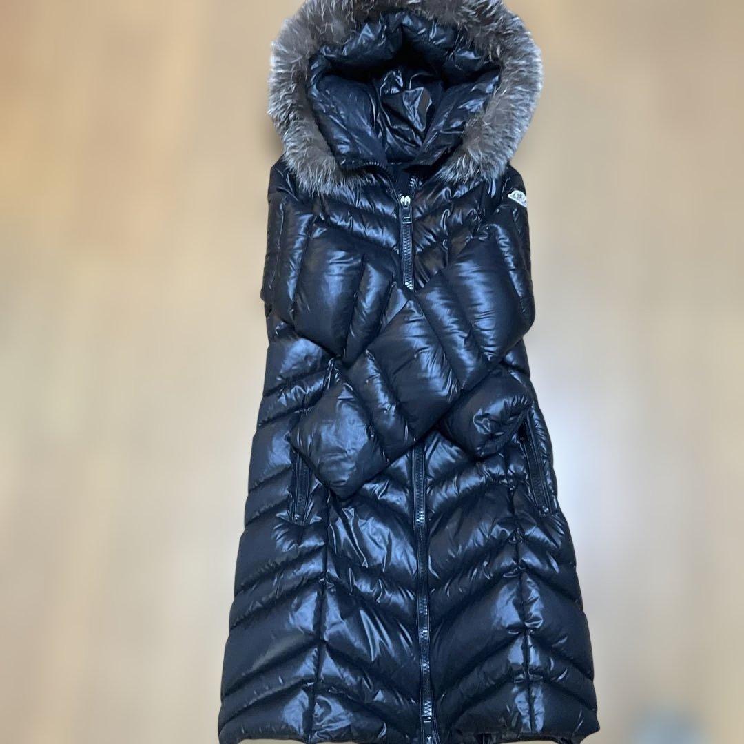 美品MONCLER ブラック ロングダウンジャケット01番
