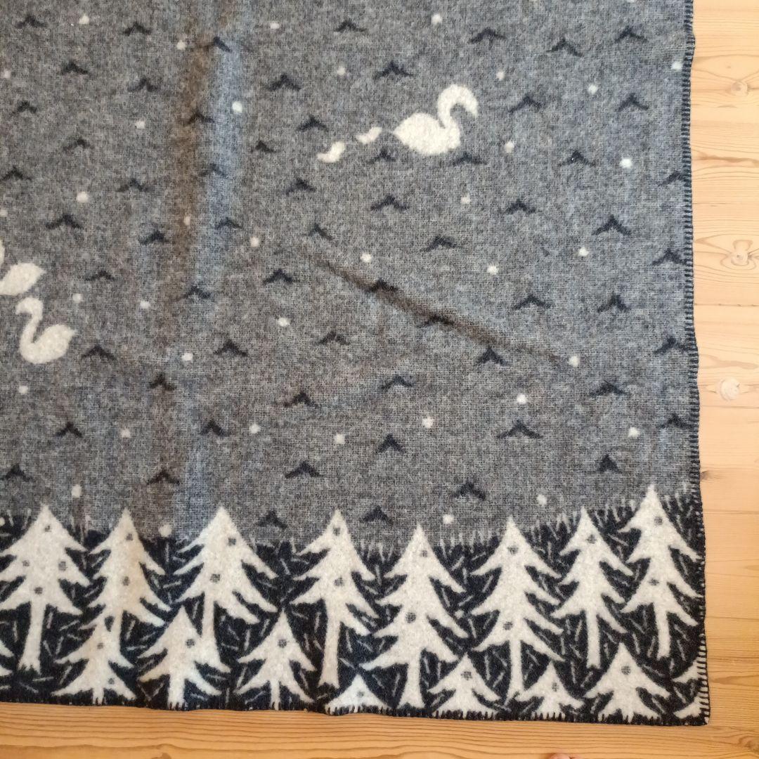 最終お値下KLIPPAN ウールブランケット ネイビー