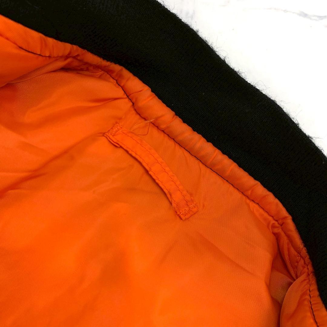 80s USA製 ALPHA MA-1 フライトジャケット 黒 M　D961