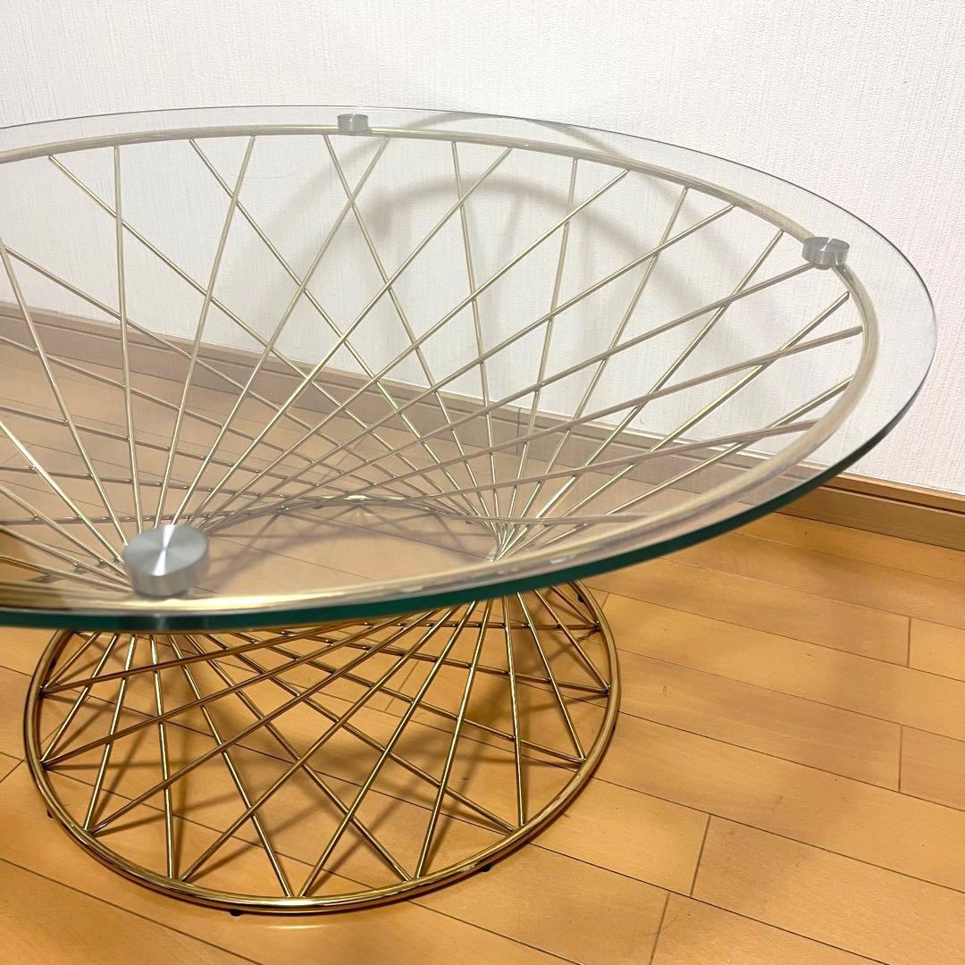 美品 Francfranc フランフラン マーリアコーヒーテーブル ゴールド