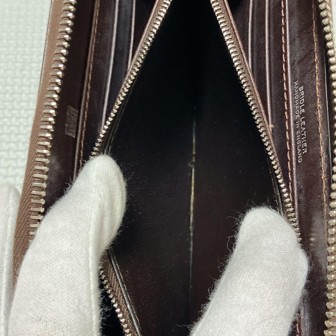 ・未使用　ホワイトハウスコックス ブライドルレザー　ラウンドジップ長財布　箱付き