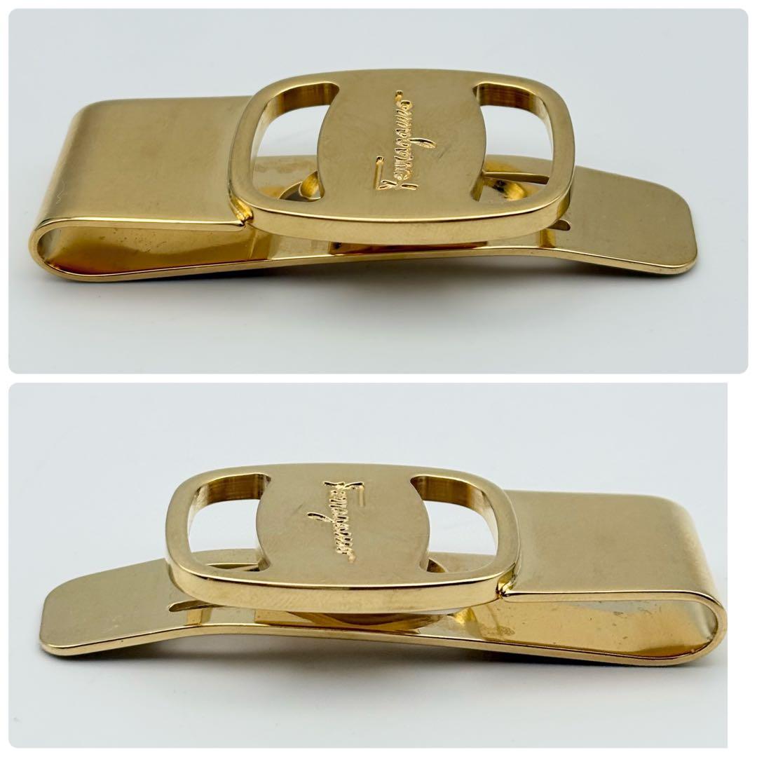 【希少・美品】フェラガモ ヴァラ 金具 マネークリップ ゴールド 箱・リボン付き