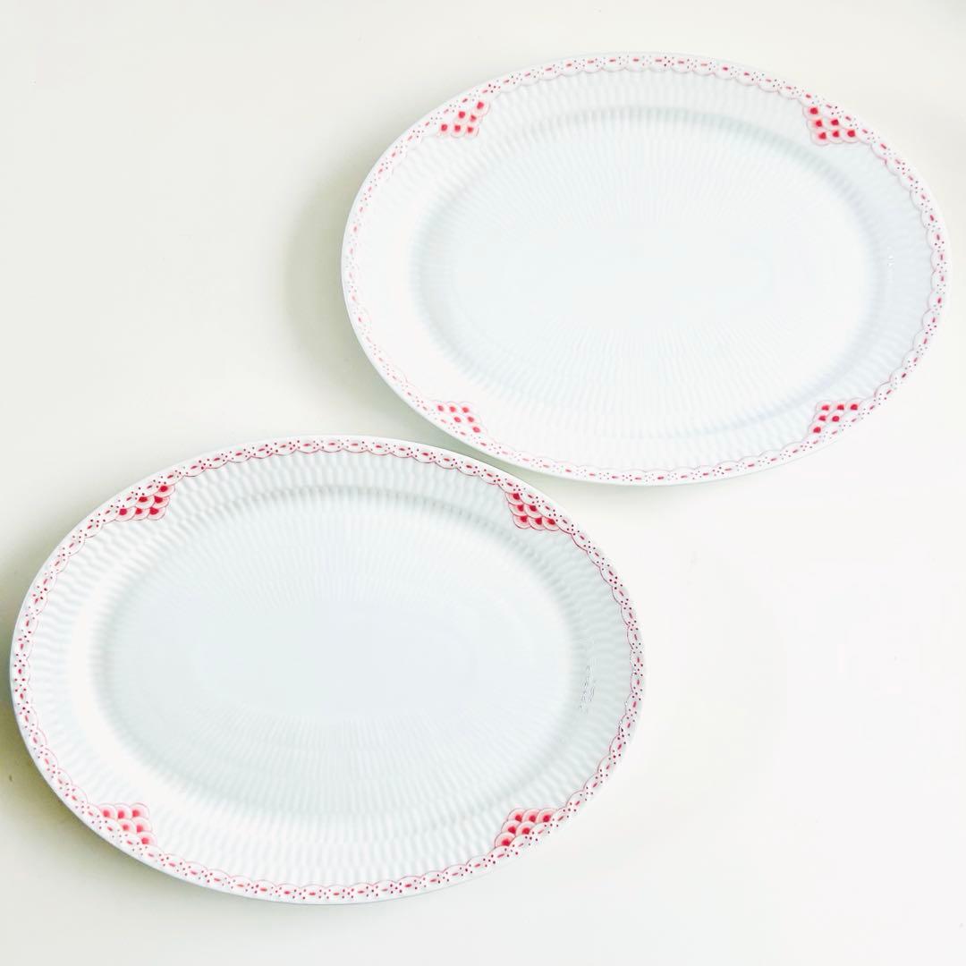 新品 ロイヤルコペンハーゲン コーラル プリンセス オーバルディッシュ レース