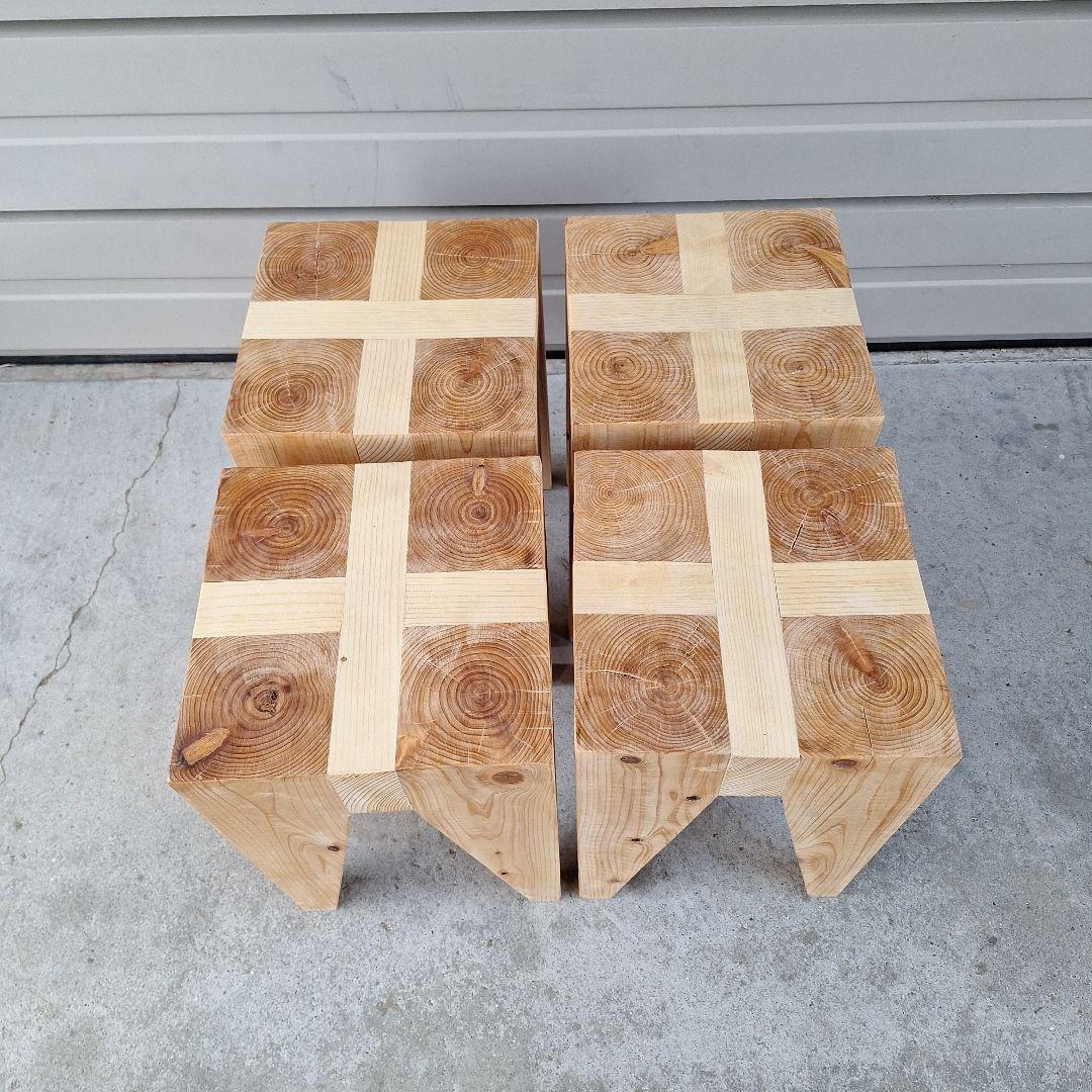 無垢スツール 　4脚セット