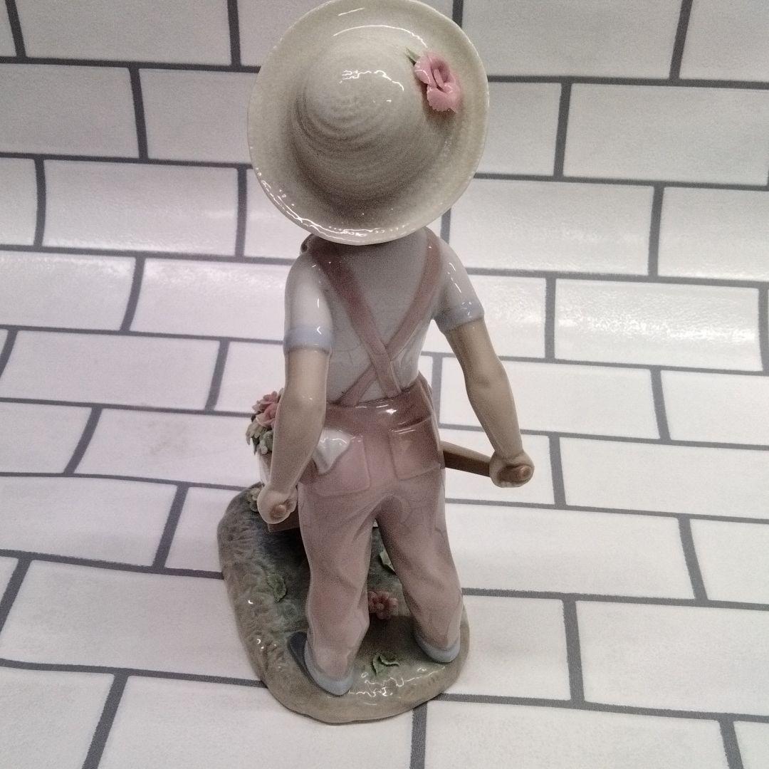 r270 リヤドロ 「花車」1283 少年 花 フィギュリン 置物