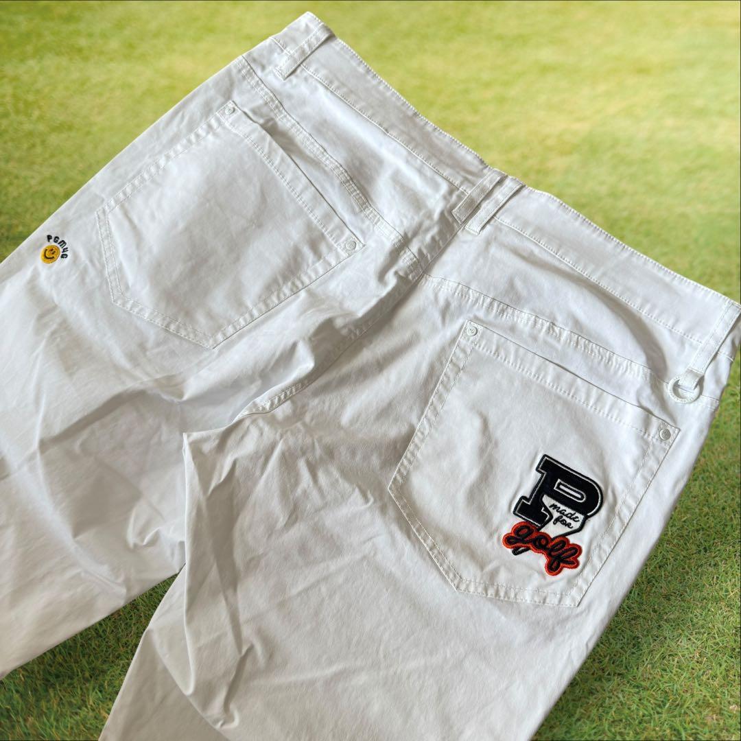 パーリーゲイツ　パンツ　白　ホワイト　6 XL〜XXL相当 ストレッチ素材