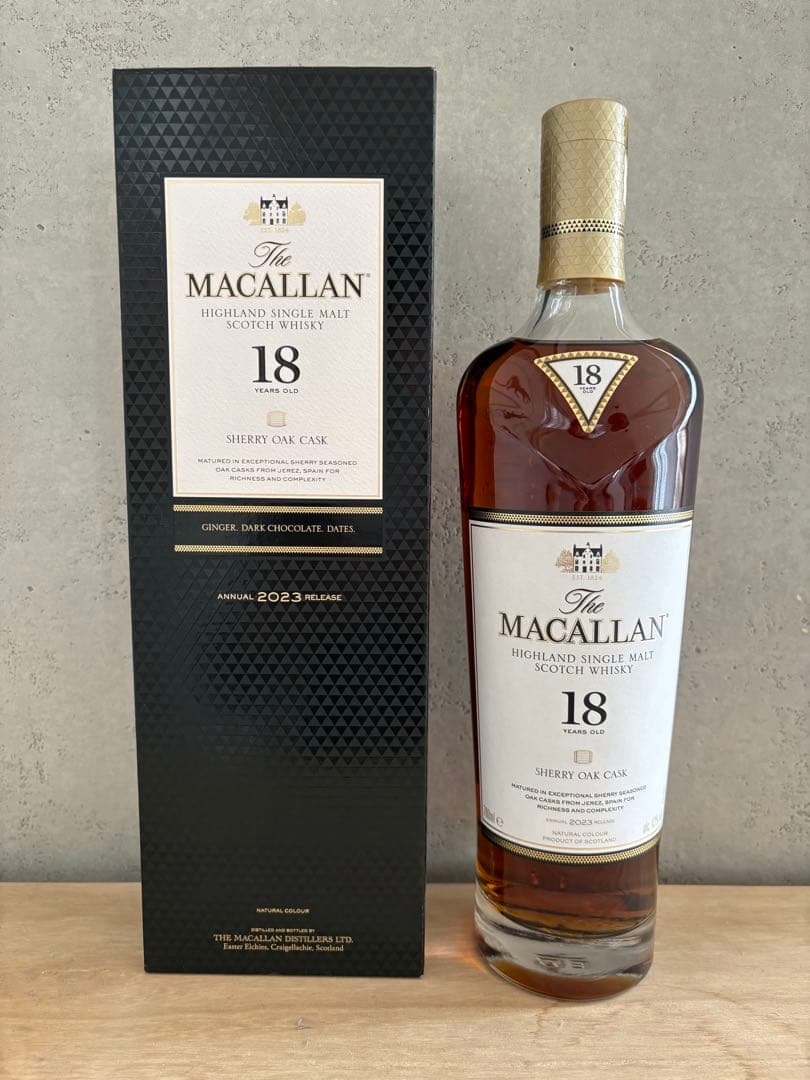 マッカラン 18年 シェリーオークカスクウイスキー 2023年リリース　希少年