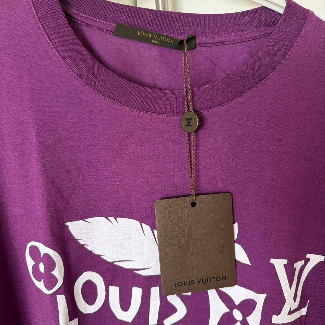 LV ルイ・ヴィトン　Tシャツ　紫　パープル　ロゴ　モノグラム