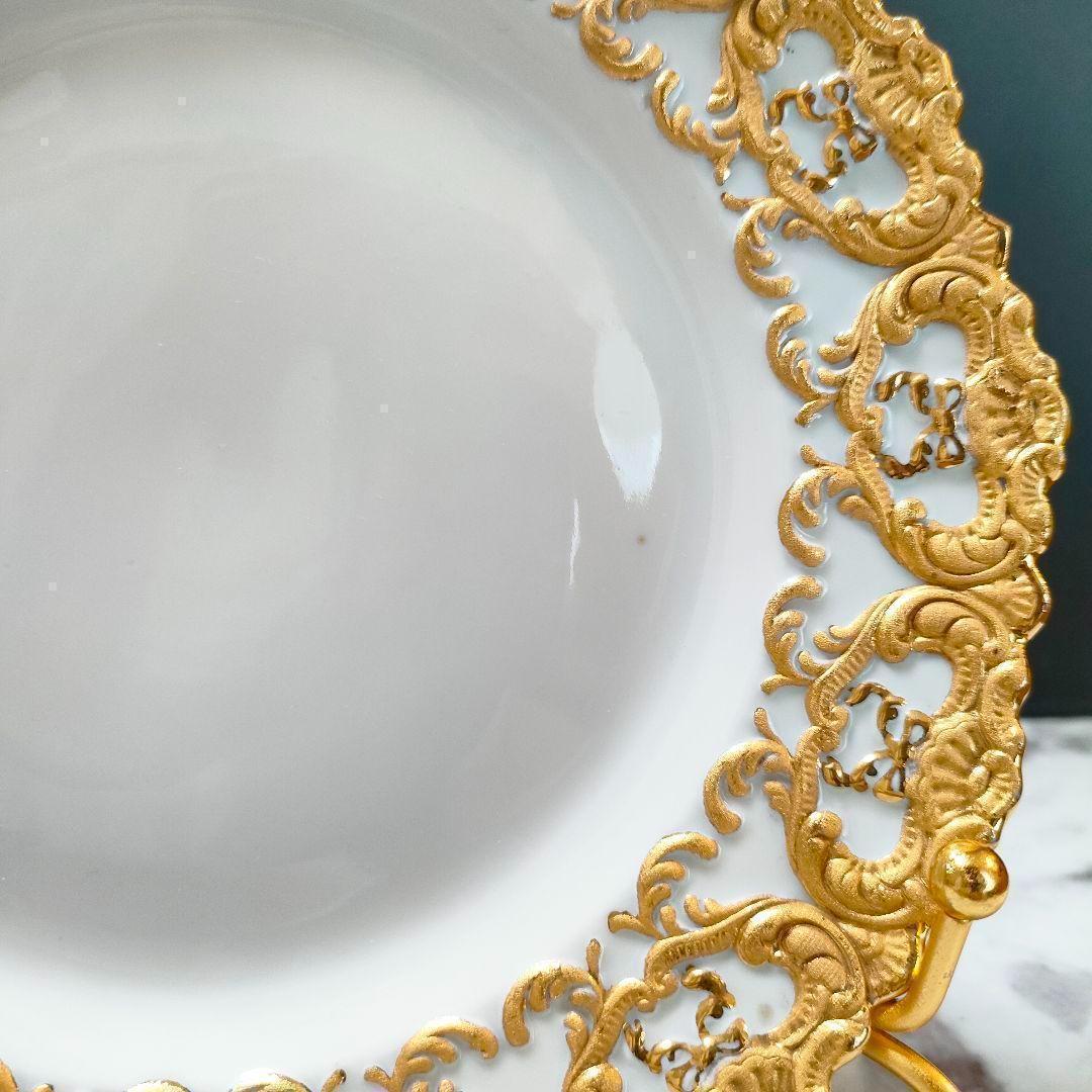 MEISSEN マイセン ゴールドレリーフ 金彩 プレート シェルエッジ 1級品
