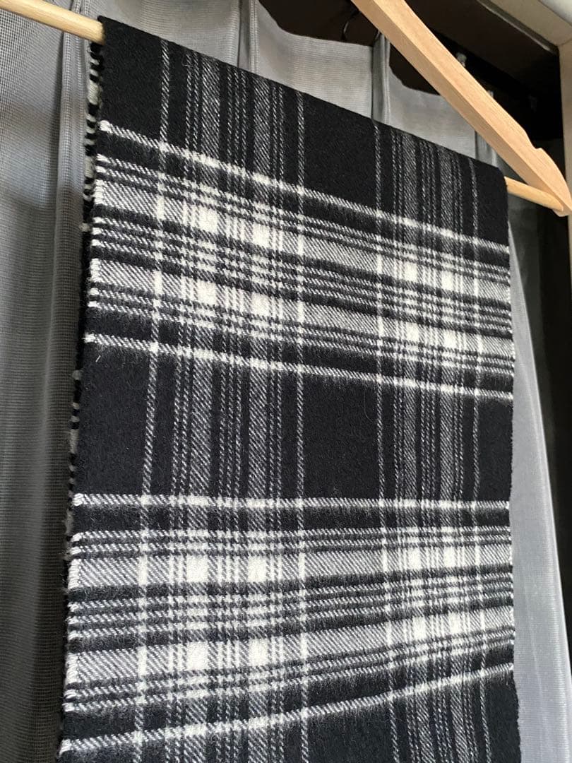 Johnstons of Elgin カシミアストールマフラー ブラックチェック