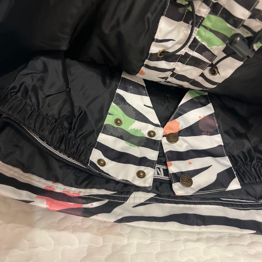 【美品】スノーウェア レディース ゼブラ柄ジャケット イエローパンツ 2点セット