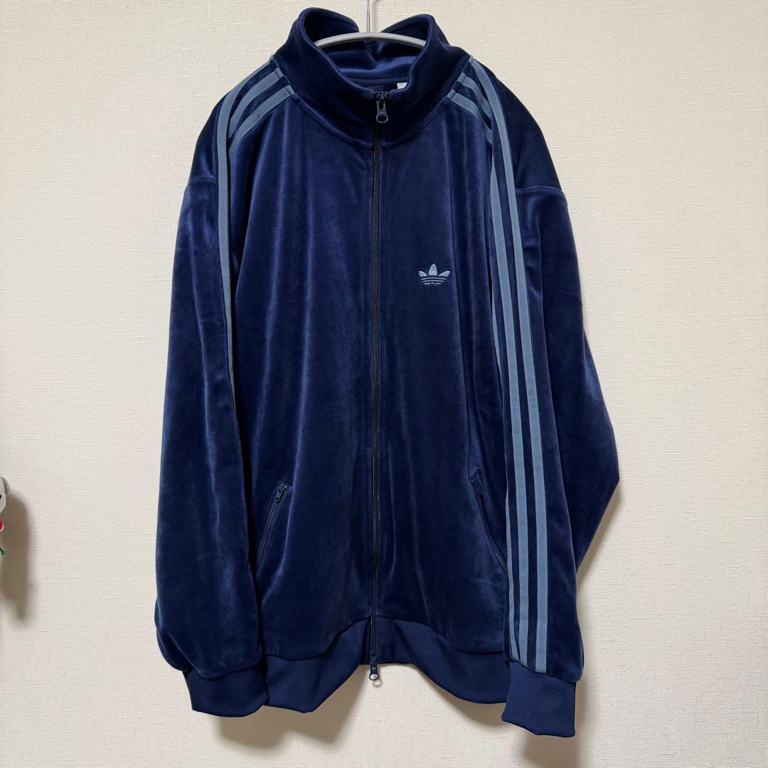 ＊adidas ベロアトラックジャケット　ネイビー　XS ベッケンバウワー