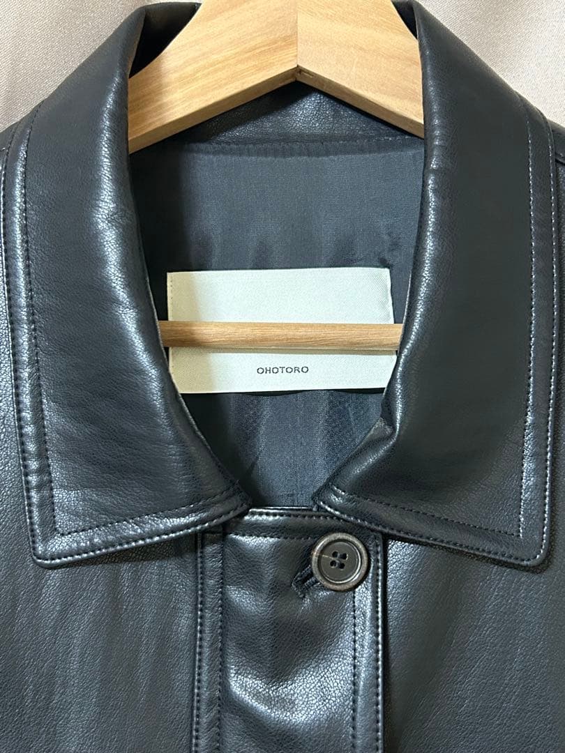 ジャケット・アウター Leather Midi Coat Black