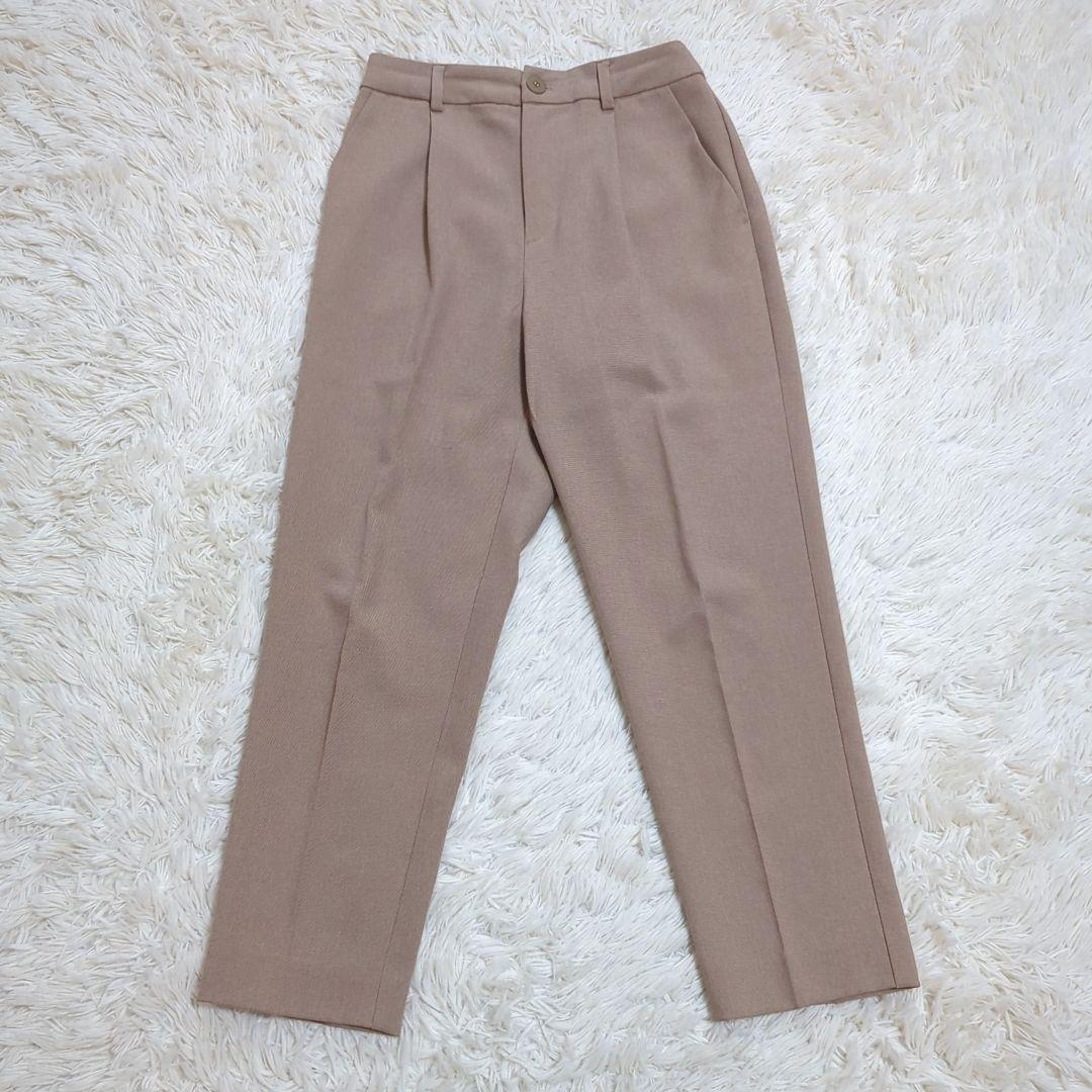 美品 エニィスィス 0 ノーカラー パンツスーツ ブラウス 3点セット ベージュ