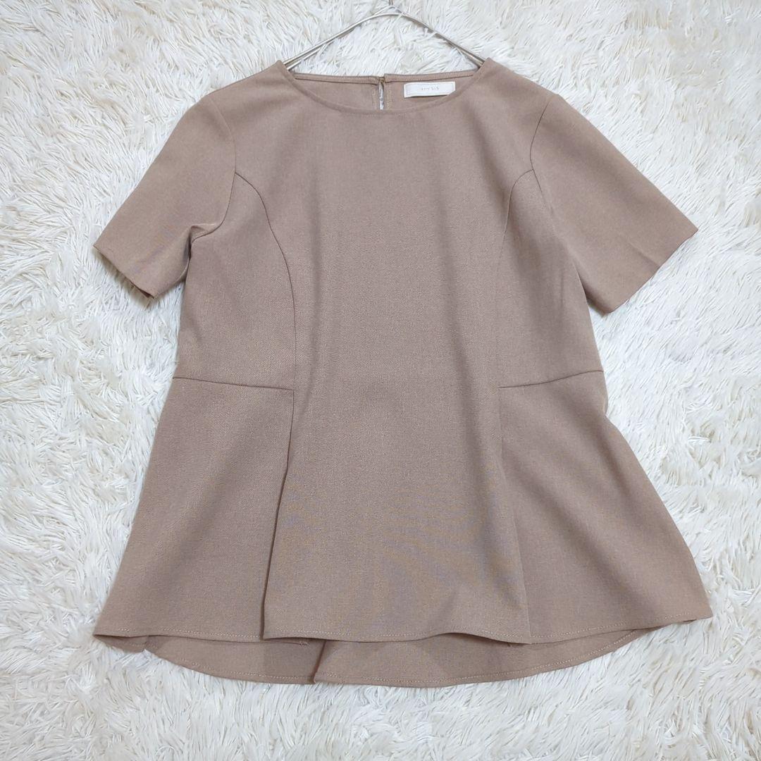 美品 エニィスィス 0 ノーカラー パンツスーツ ブラウス 3点セット ベージュ