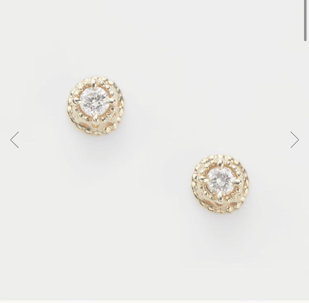 アガットK10 ダイヤモンド ピアス