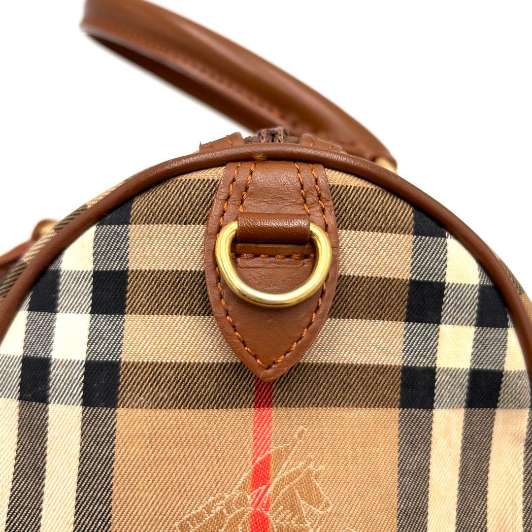 【極美品】バーバリー ハンドバッグ ノバチェック シャドーホース ボストン