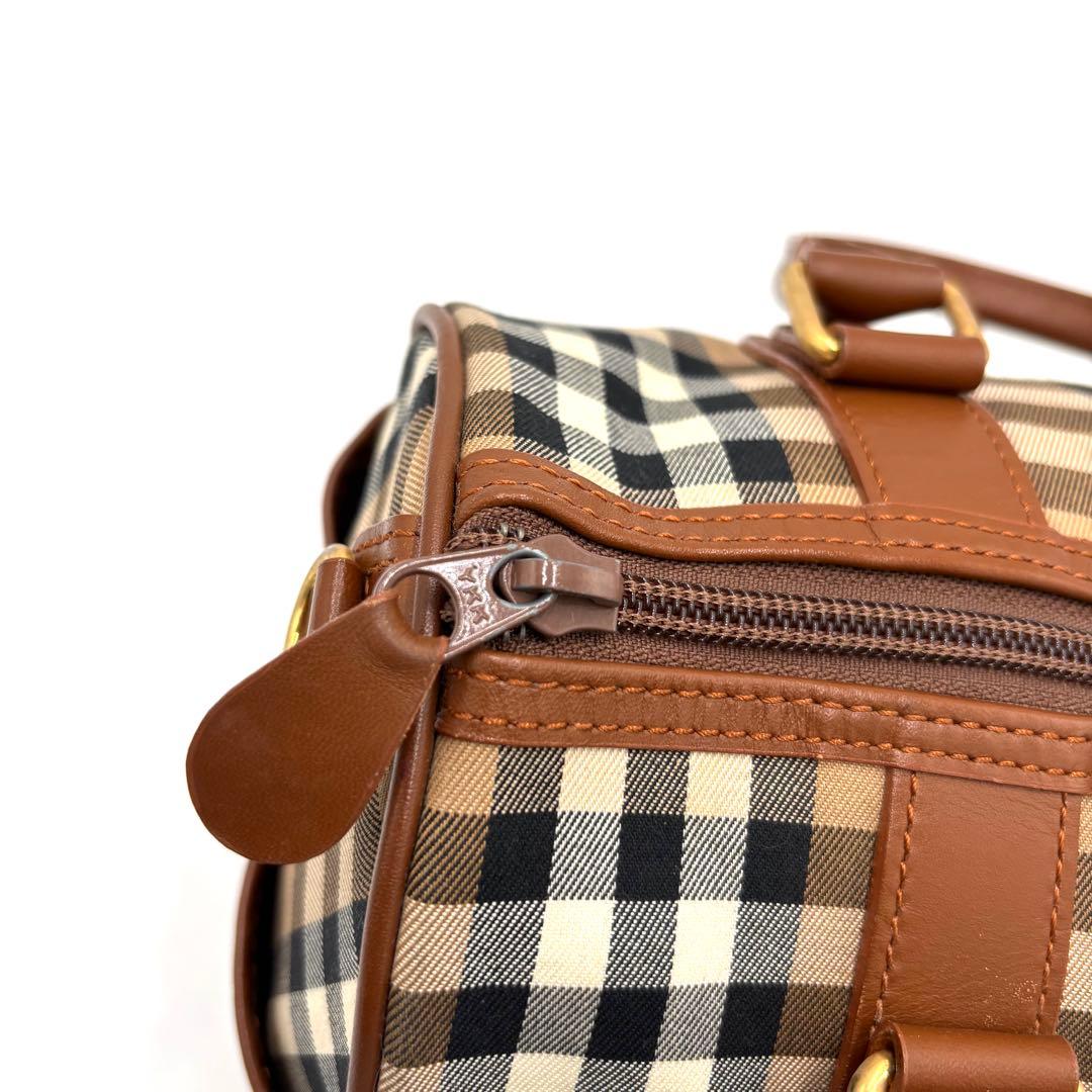 【極美品】バーバリー ハンドバッグ ノバチェック シャドーホース ボストン