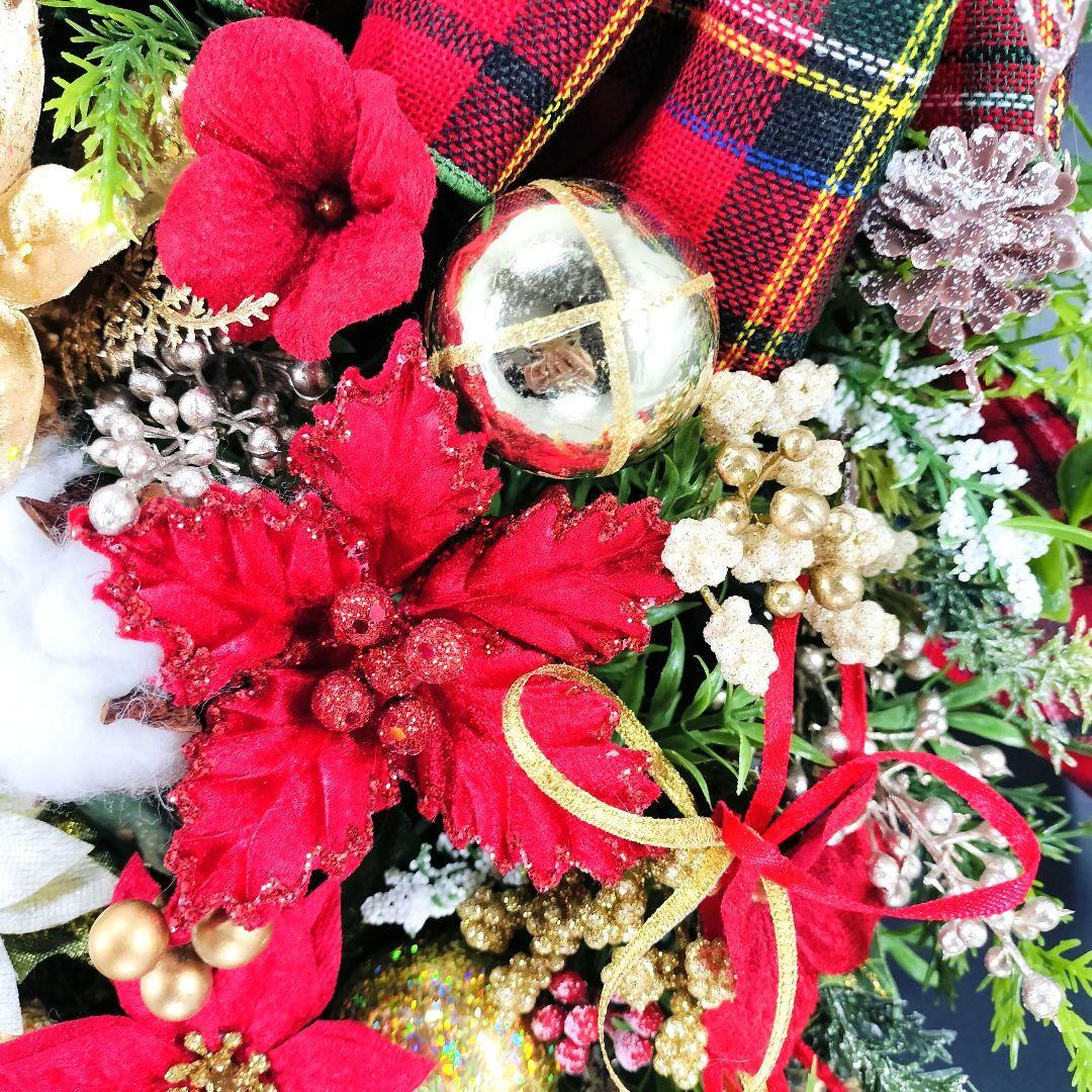 商品名【聖鈴】ゆきこ❤ポインセチアのクリスマスリース* 冬リース