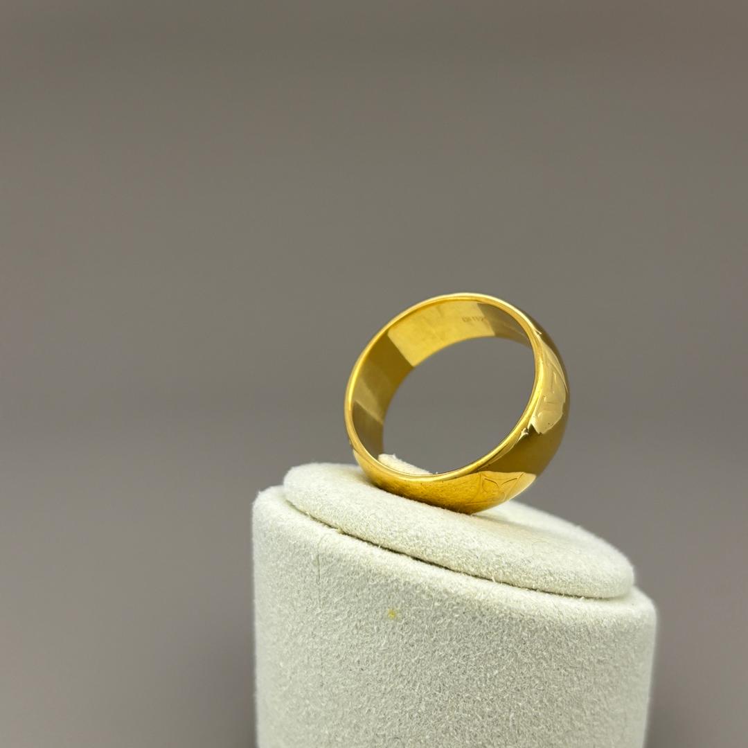 美品 ルイヴィトン ナノグラム LVロゴ リング ゴールド ワイド
