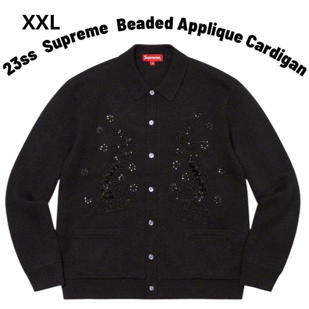 23ss シュプリーム ビーズ アップリケ カーディガン オーバーサイズ XXL