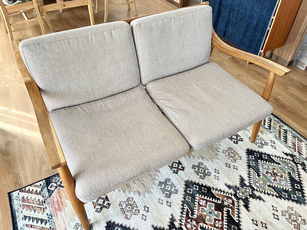 2人掛けソファ 天然木 北欧スタイル ナチュラルテイスト