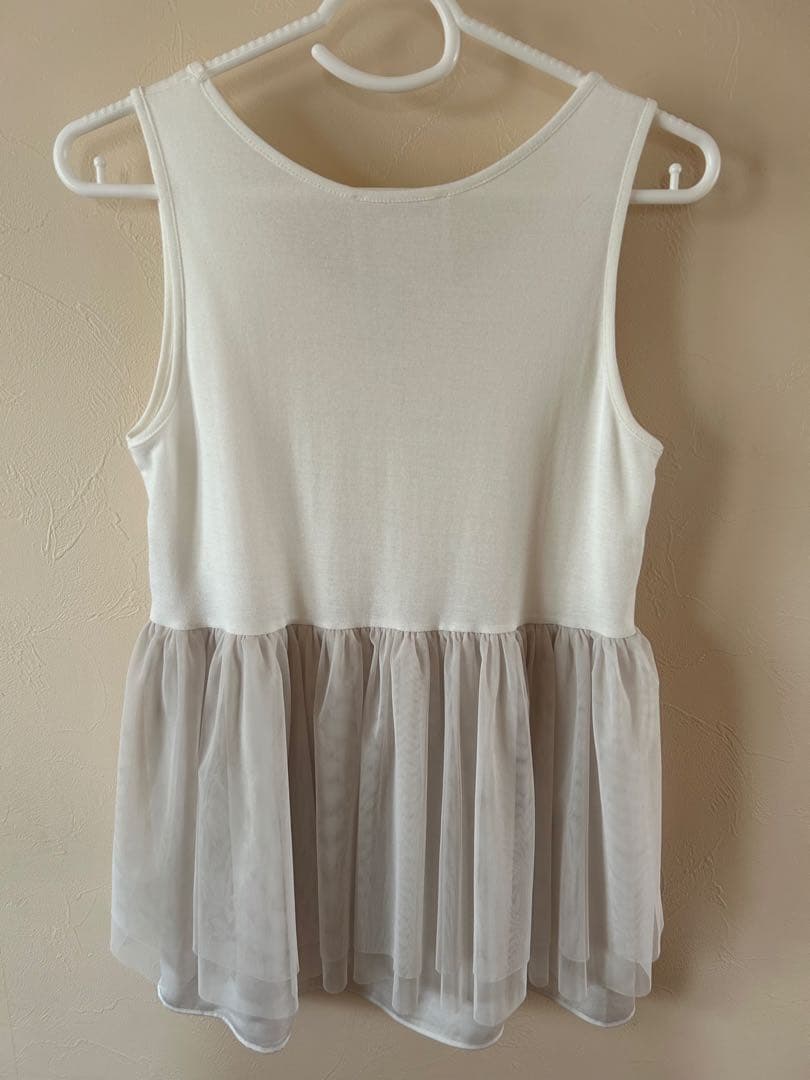 ビアズリー　《重ね着に》チュチュタンク　ホワイト