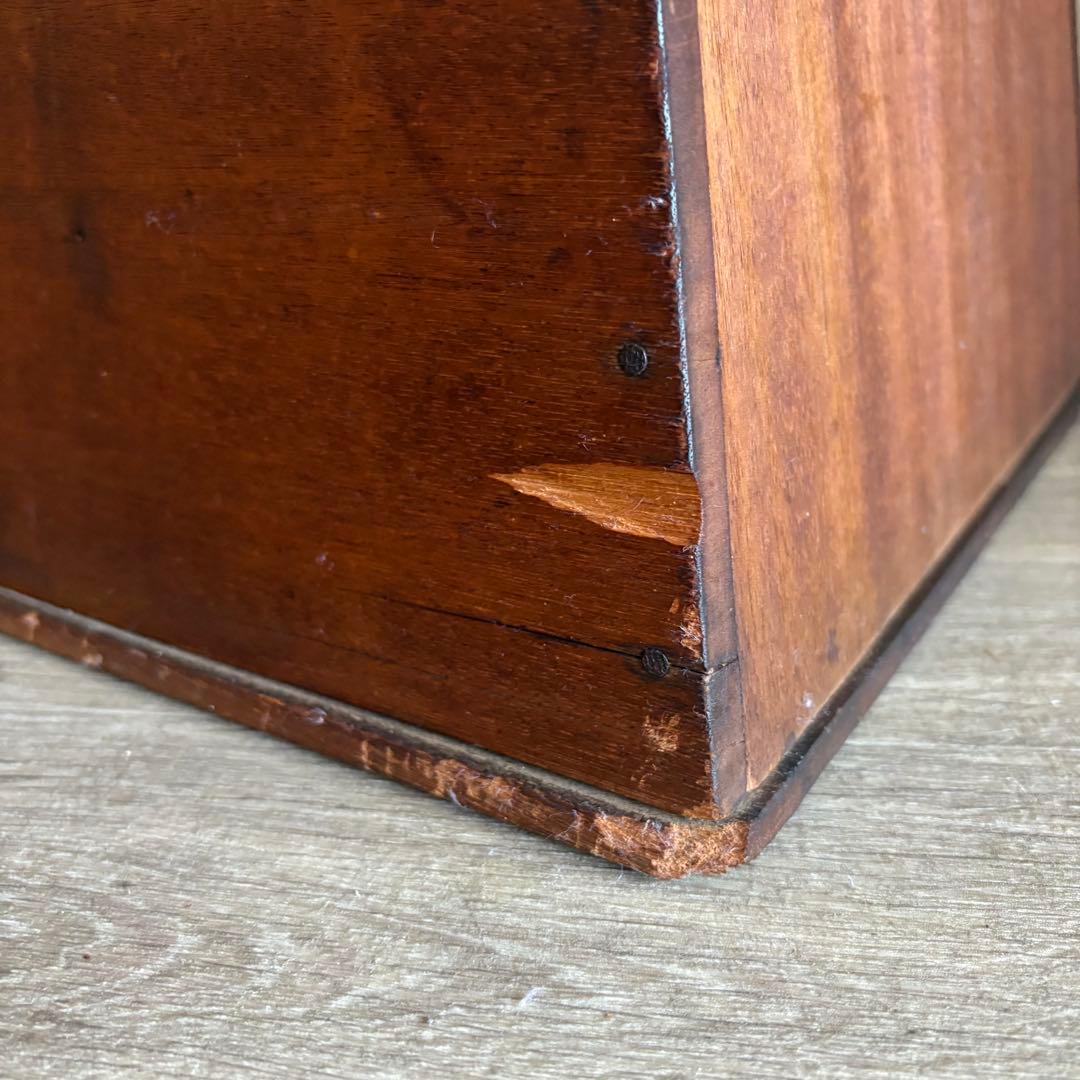 昭和レトロ　ヴィンテージ　木製踏み台　丸穴屑入　古道具　オイルフィニッシュ