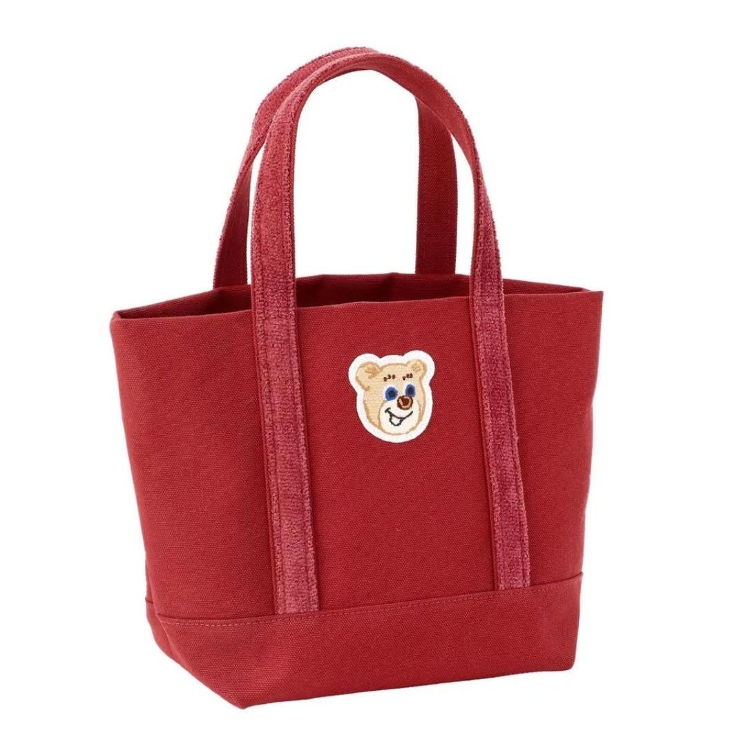 【新品未使用☺︎タグ付き】オールドテディ　ワッペン トートバッグ　ワイン　小