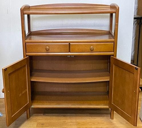 じゅりッツェルオールドカリモク 電話台 FAX台 キャビネット 昭和レトロ