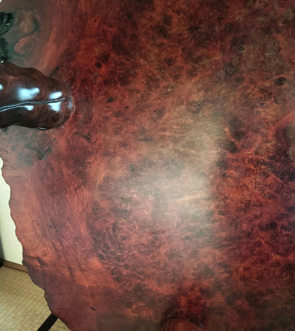 高級 花梨 大 テーブル 座卓 一枚板 瘤 昭和レトロ