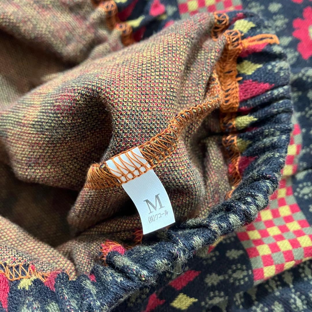 新品　ワコール あつこまたの パジャマ 猫パッチワーク 前ボタン M