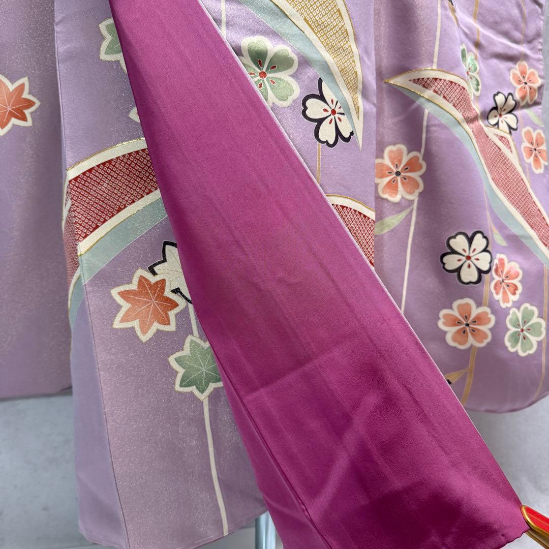 未使用品　作家物　落款　振袖フルセット　しつけ付き　金通し　桜　154〜164