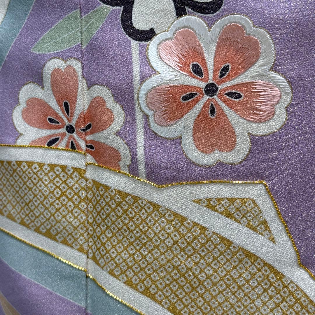 未使用品　作家物　落款　振袖フルセット　しつけ付き　金通し　桜　154〜164